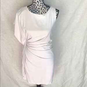 Sand colored Asymmetrical Mini Dress